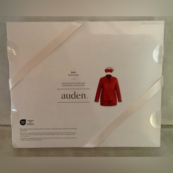 Valentine’s PJs Auden Women’s 3 pc Red Heart Satin Sleepwear boxed set Sz small - Picture 5 of 7